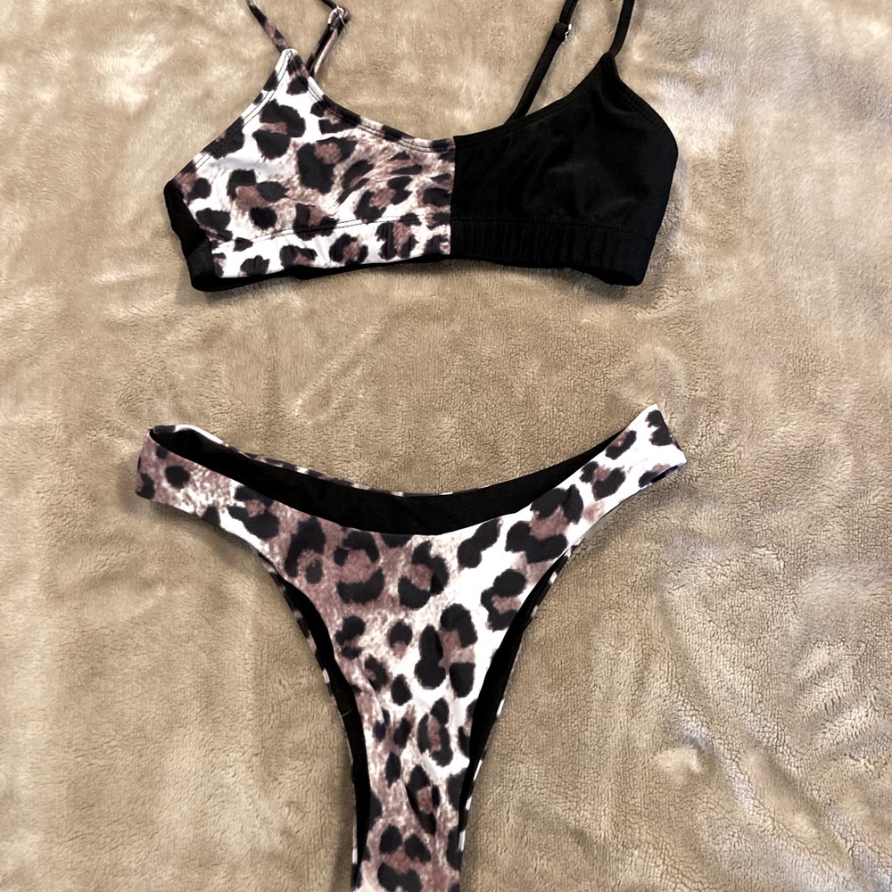 Shein leopard patterned bikini